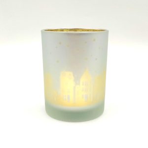 Candle Holder - Christmas Village Print