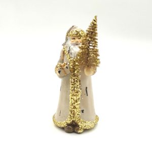 Traditional Santa Claus with Gold Tree + Dogs