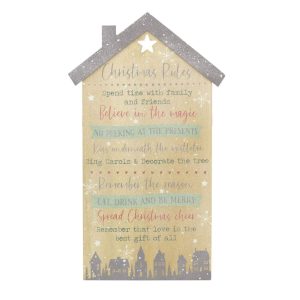 Christmas Rules Plaque