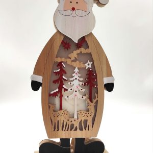 Light Up Wooden Santa
