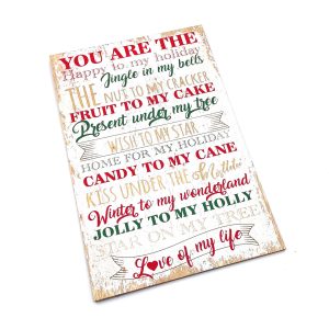 Christmas Wooden Sign White - 20cm x 30cm