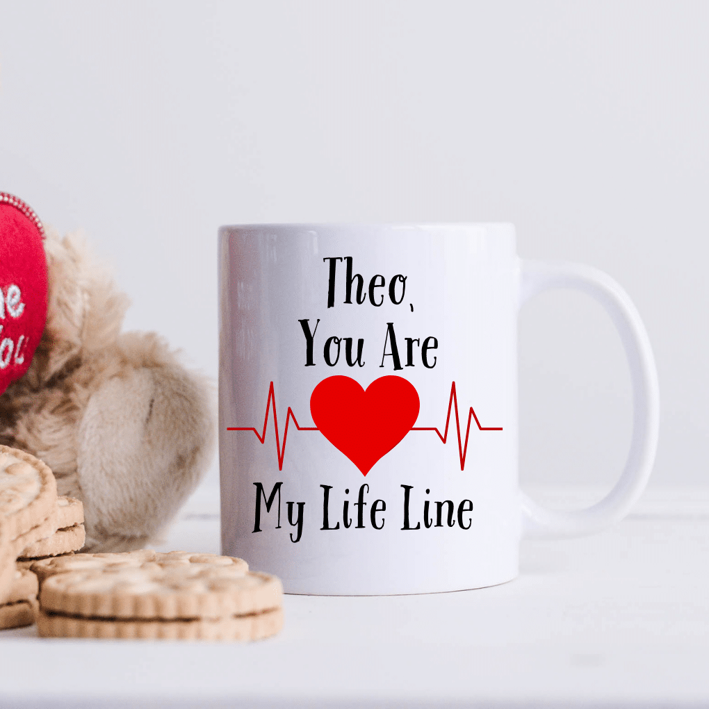 You Are My Life Line – Personalised with Name Mug