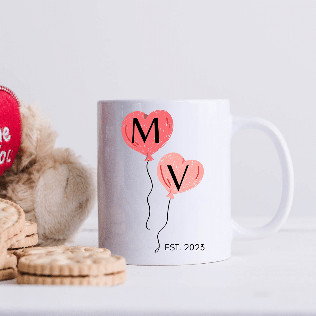 Heart Balloons – Personalised Mug
