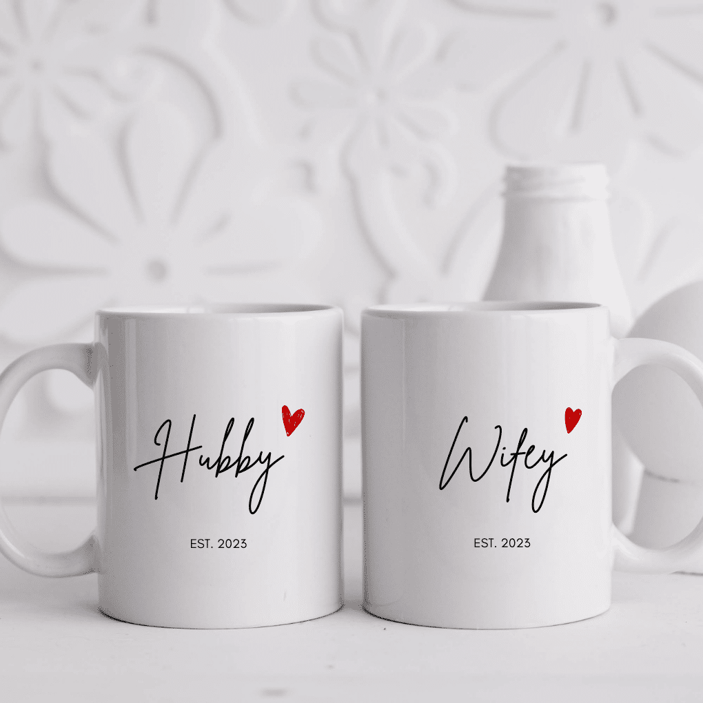 Hubby & Wifey – Personalised Mug Set