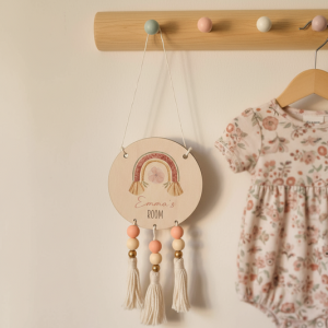 Wooden Tassel Sign  - Girl