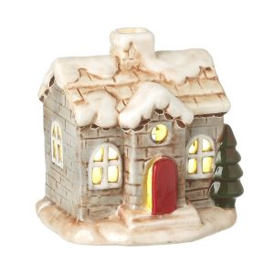 Light-Up Ceramic Christmas House