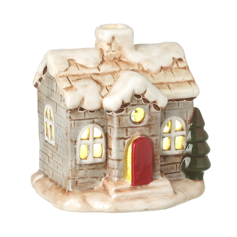 Light-Up Ceramic Christmas House