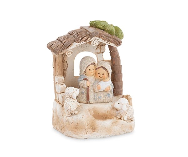 Mini Nativity Scene with Stable & Sheep