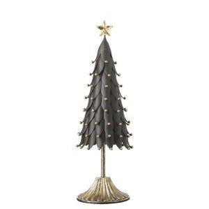 Black & Gold Metal Christmas Tree - 35cm