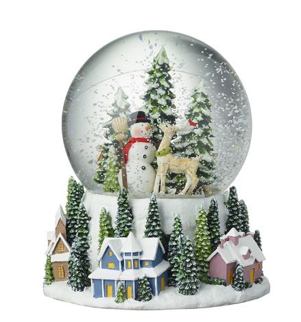 Snowman Snowy Townscape Snow Globe
