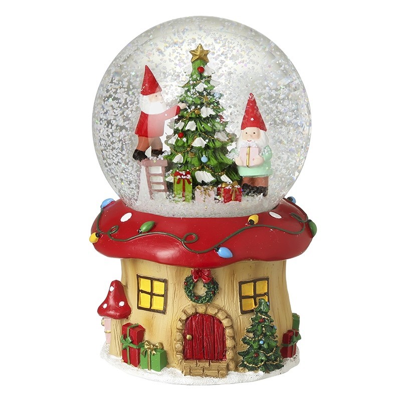 Santa's Workshop Musical Snow Globe