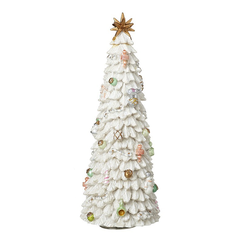 White Christmas Tree Musical Ornament