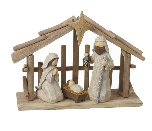 Wooden Nativity Scene