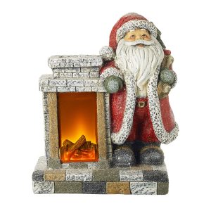 Light-Up Santa with Fireplace