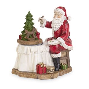 Musical Santa Figurine with Rotating Tree
