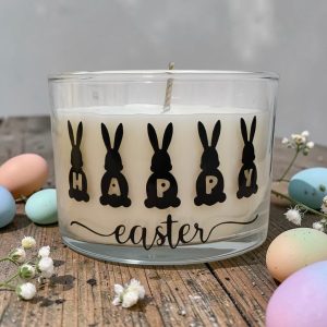 Happy Easter Bunny Candle