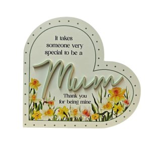 Wooden Mum Heart Block – 14 x 15 cm