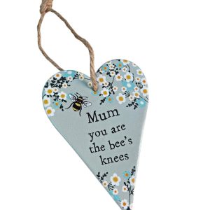 Mum You Are the Bee’s Knees -  Hanging Heart Ceramic Plaque