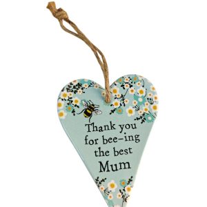 Thank You Mum - Ceramic Heart Hanging Plaque
