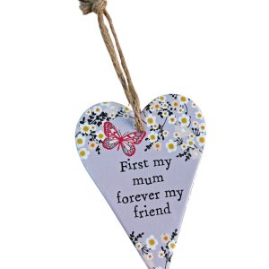 First My Mum...- Ceramic Heart Hanging Plaque