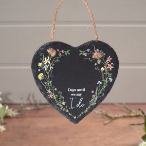 Slate Heart Countdown Sign