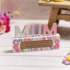 Mum Wooden Block with Spinning Sayings