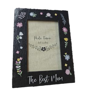 The Best Mum Slate Photo Frame