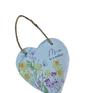 Mum in a Million Slate Heart Hanging Decoration