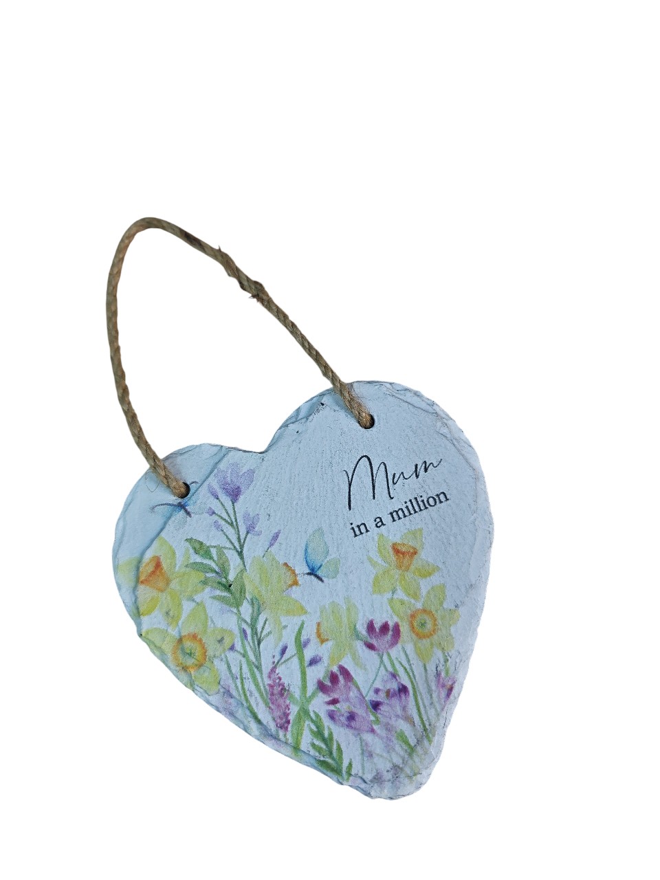 Mum in a Million Slate Heart Hanging Decoration