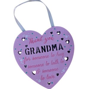 Thank You Grandma - Wooden Heart Plaque