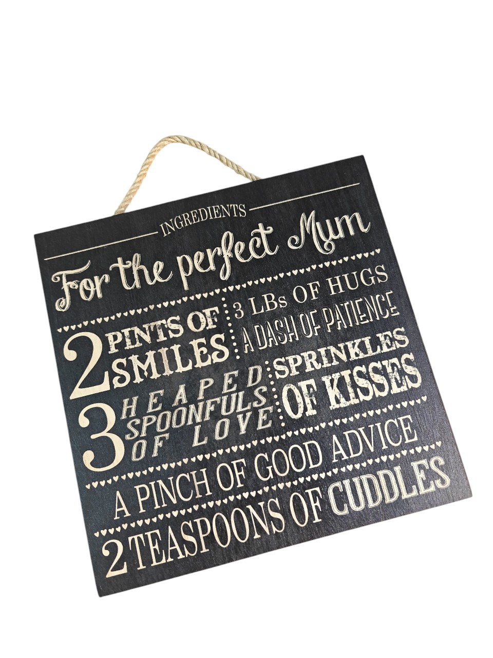 Ingredients for the Perfect Mum - Wooden Plaque