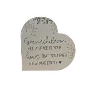 Grandchildren Fill a Space in Your Heart - Wooden Block Plaque