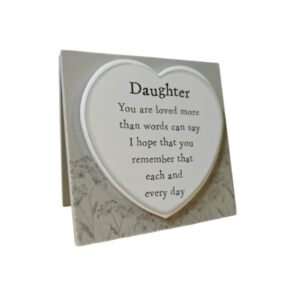 Daughter Wooden Heart Plaque – 12 x 12cm
