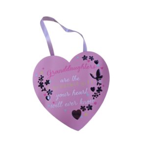 Granddaughters - Wooden Heart Plaque