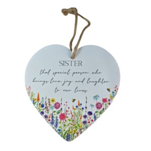 Sister Heart Ceramic Hanging Plaque