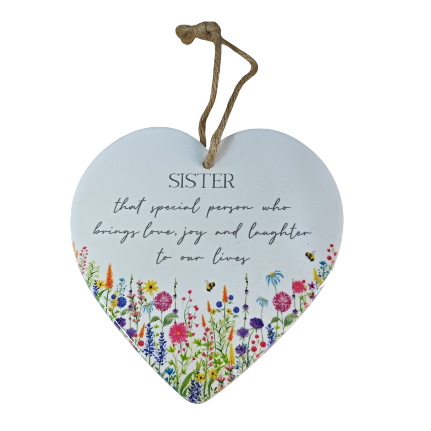 Sister Heart Ceramic Hanging Plaque