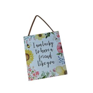 I Am Lucky to Have a Friend Like You Wooden Hanging Plaque