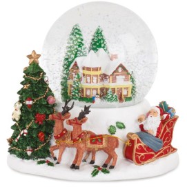 Santa's Sleigh Musical Christmas Snow Globe