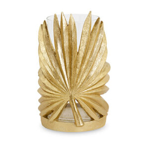 Gold Palm Leaf Candle Holder – 21cm