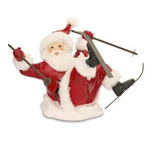 Skiing Santa Claus Resin Christmas Decoration – 22.5cm
