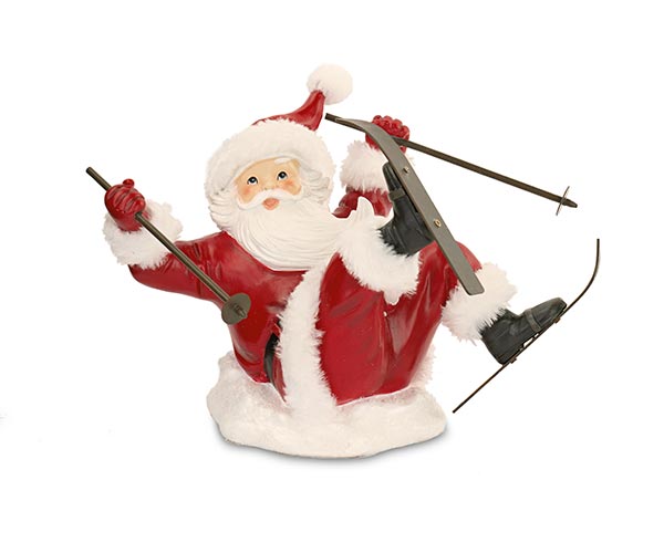 Skiing Santa Claus Resin Christmas Decoration – 22.5cm