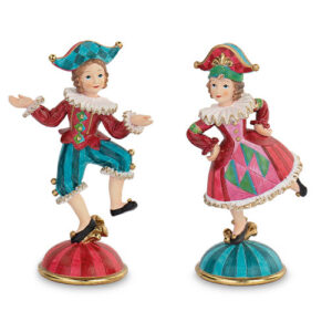 Festive Harlequin Christmas Figurines – 17cm
