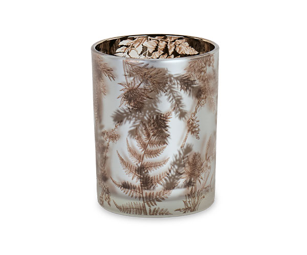 Gold Botanical Glass Candle Holder – 12.5cm