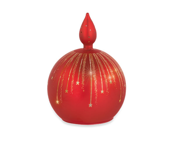Red Glass LED Christmas Bauble Decoration – 15X12CM