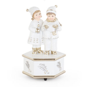 White & Gold Musical Christmas Children Decoration