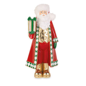 Traditional Red & Gold Santa Claus Resin Decoration – 30cm