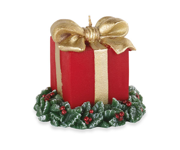 Christmas Present Decorative Candle – 13cm