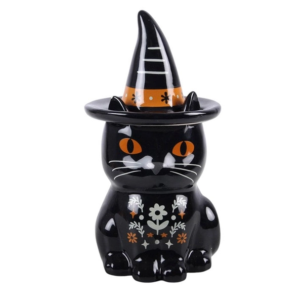 Witchy Black Cat Ceramic Burner