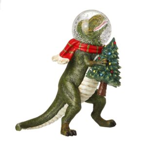 Christmas Dinosaur Snow Globe - 20 × 16cm