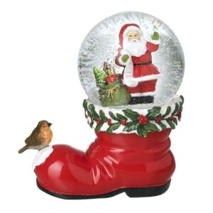 Santa Claus Christmas Boot Snow Globe - 17X12CM